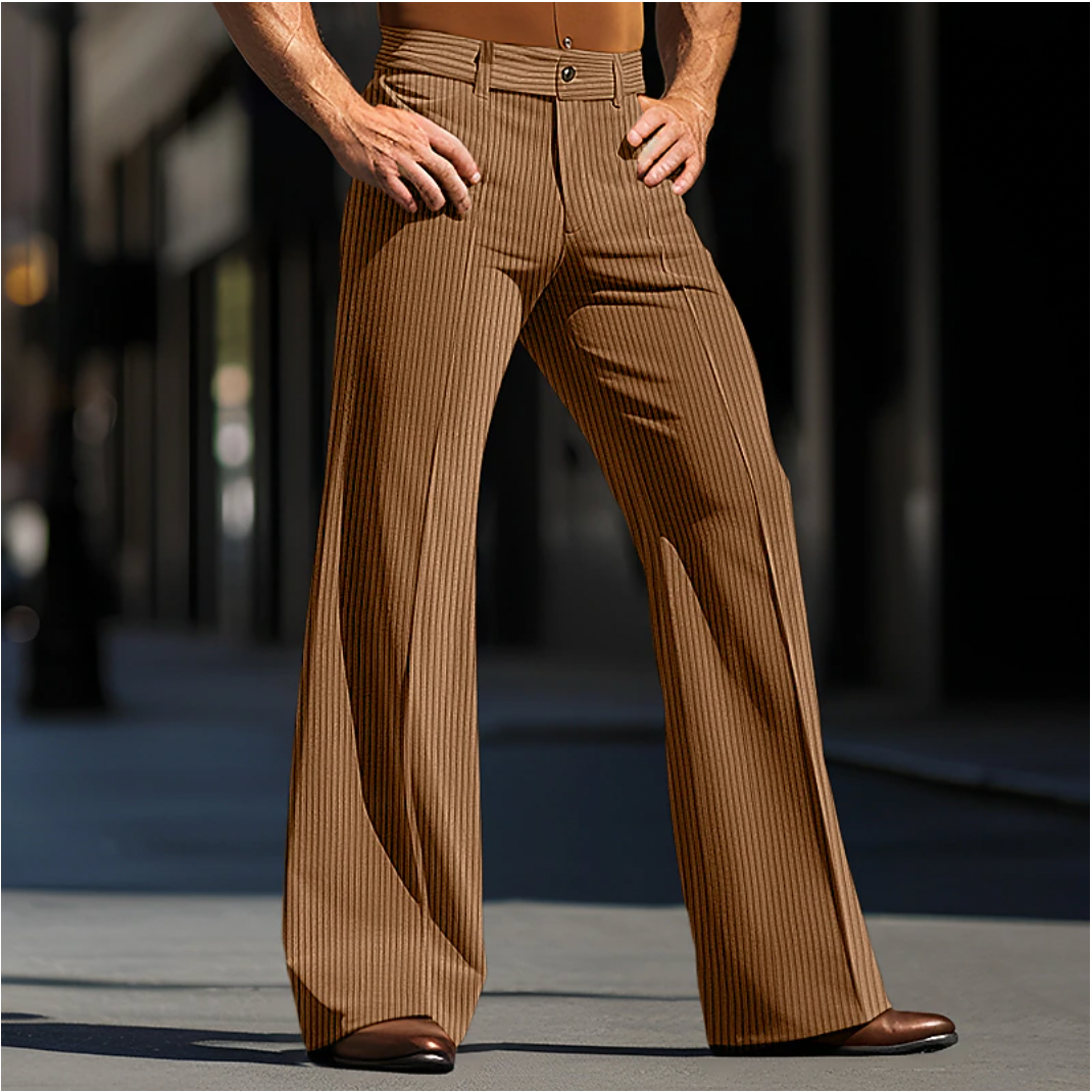 Pantaloni in Velours Côtelé Evasé alla Moda