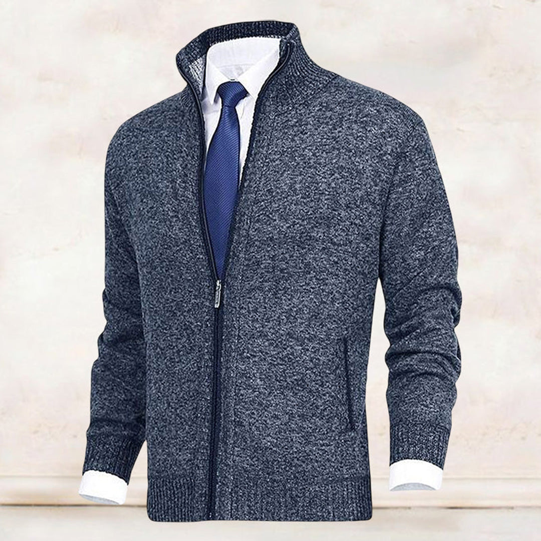 Davide | Cardigan estivo elegante con zip uomo