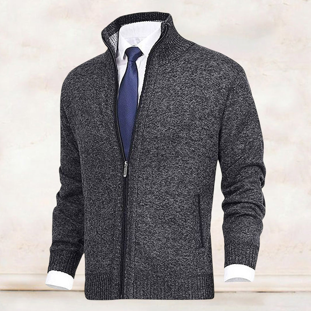 Davide | Cardigan estivo elegante con zip uomo