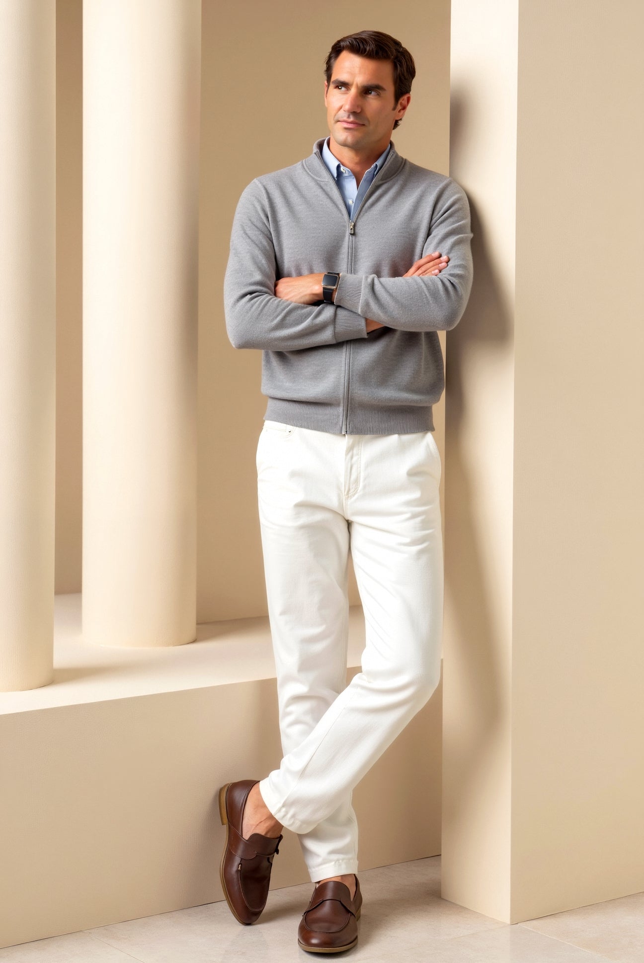 Davide | Cardigan elegante slim-fit per uomo