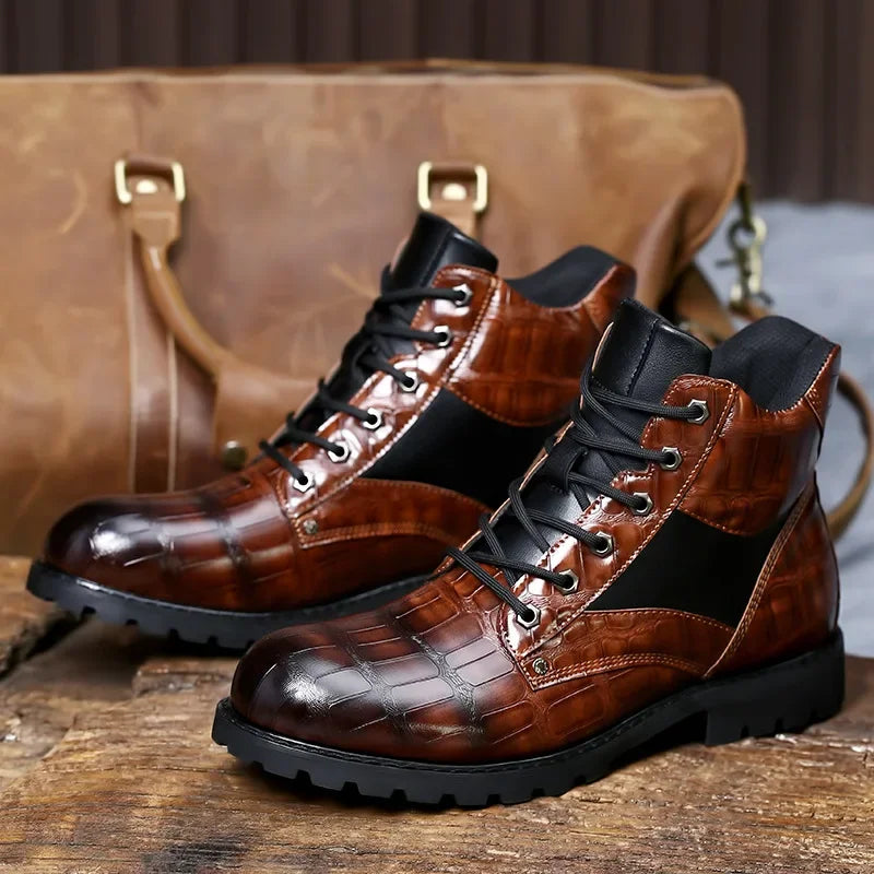 Alessandro | Stivaletti eleganti in pelle di coccodrillo per uomo
