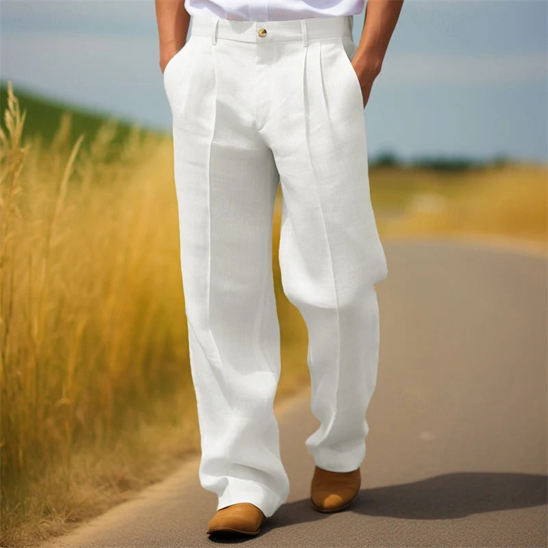 Corrado | Pantalone estivo in lino per uomo