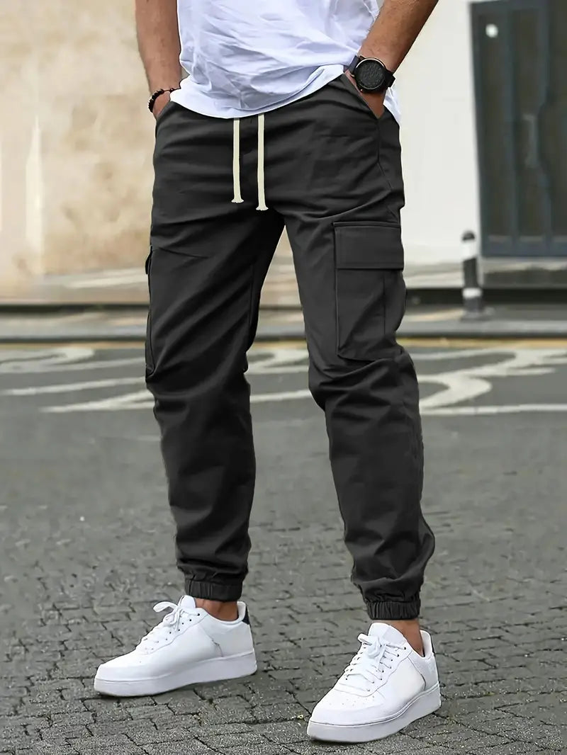 Pantaloni Trendy in Tinta Unita con Tasche Laterali