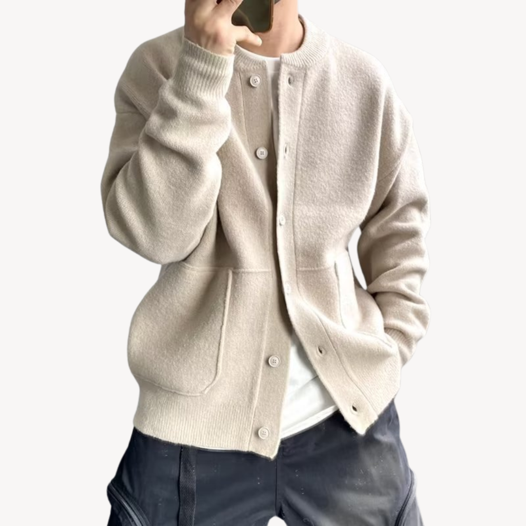 Giovanni | Cardigan in lana con bottoni per uomo