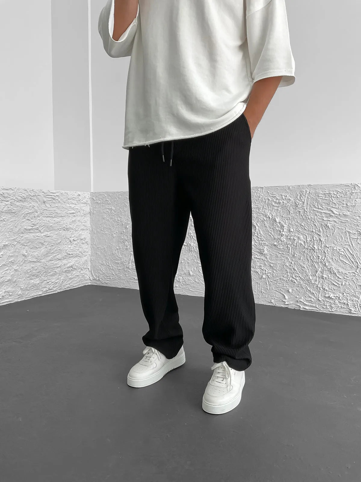 Pantaloni a Costine in Spandex Comodi