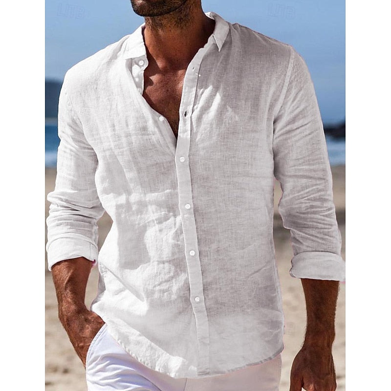 Lorenzo - Camicia Casual da Uomo in Lino