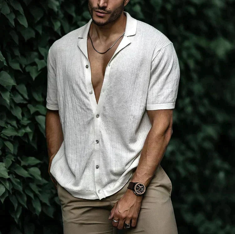 Camicia Estiva in Lino con Chiusura a Bottoni