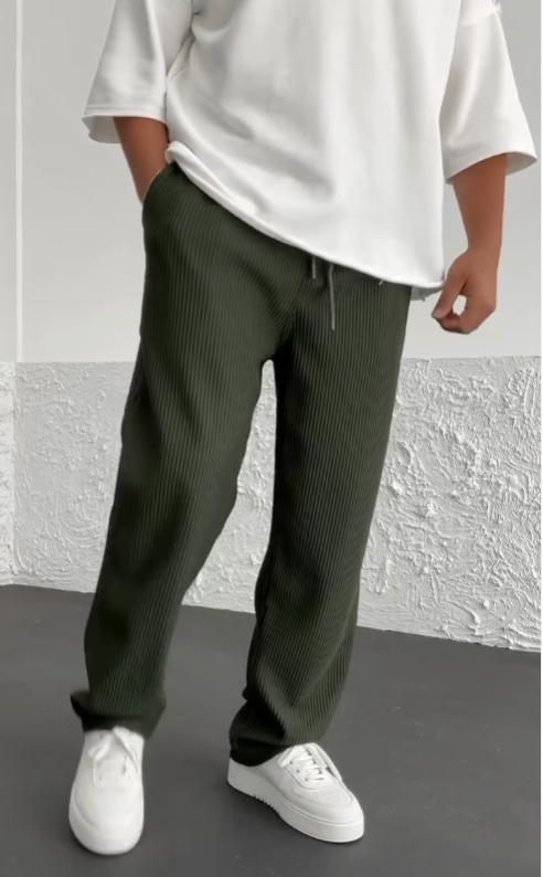 Pantaloni a Costine in Spandex Comodi