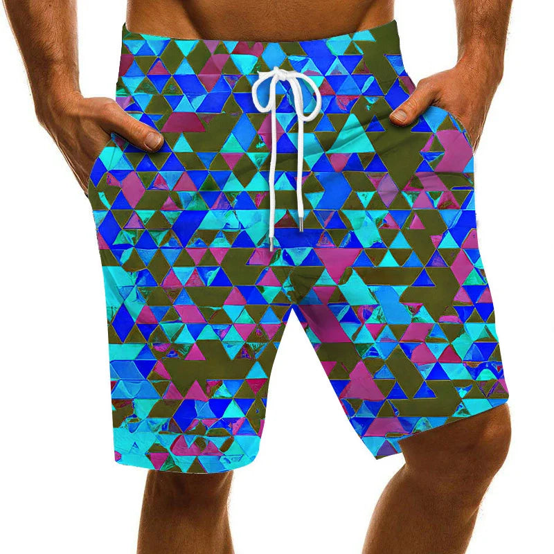 Costume da bagno uomo stampato, asciugatura rapida
