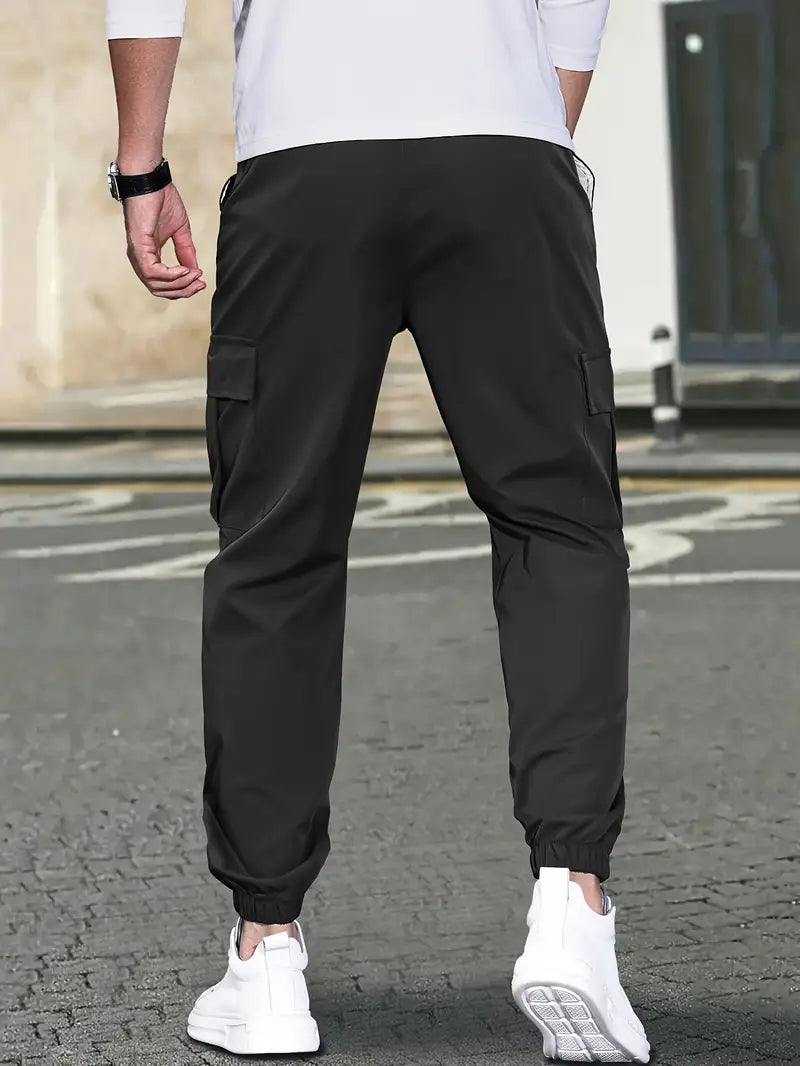Pantaloni Trendy in Tinta Unita con Tasche Laterali