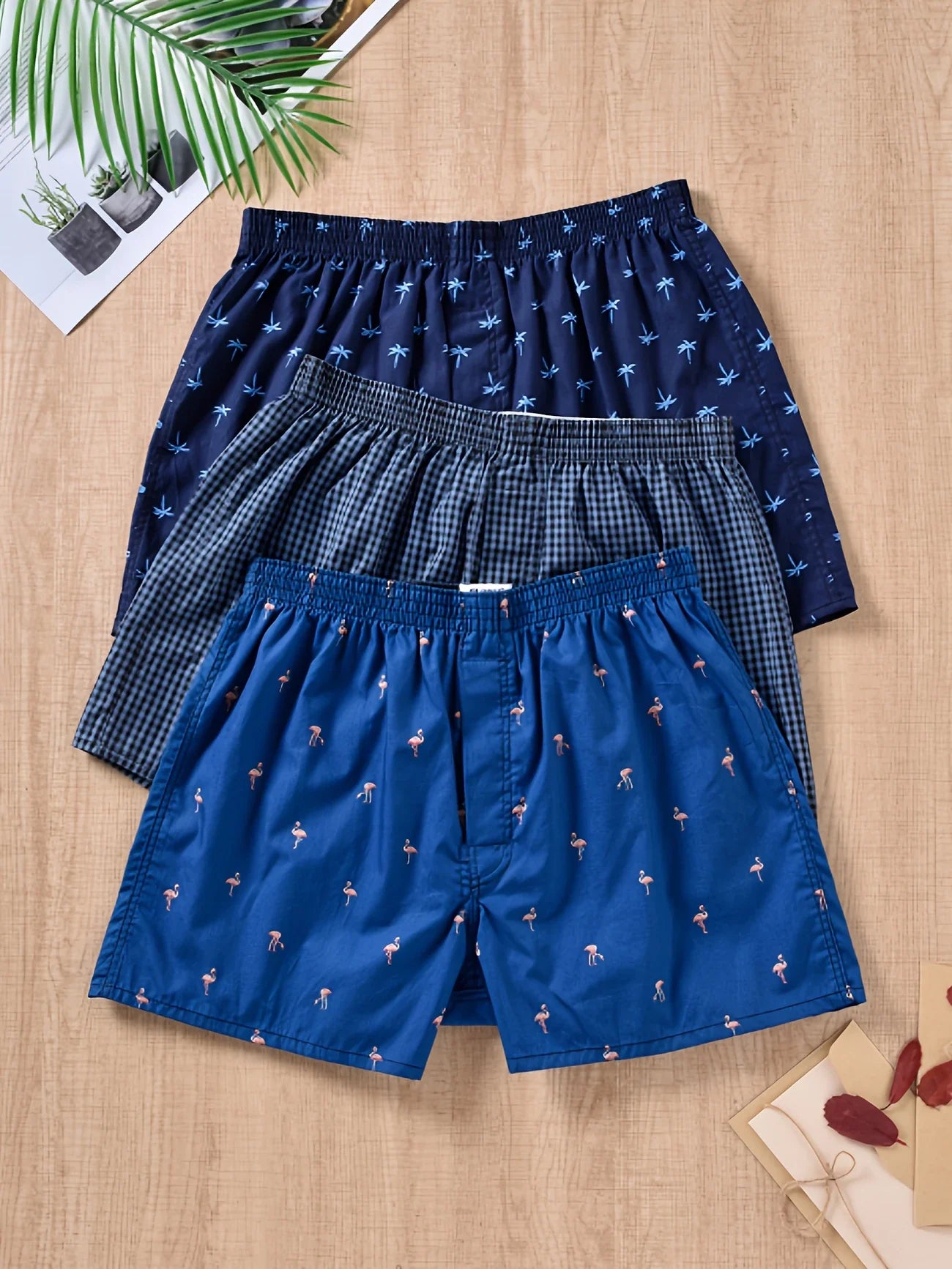 Boxer da uomo in cotone con stampa freccia multicolore