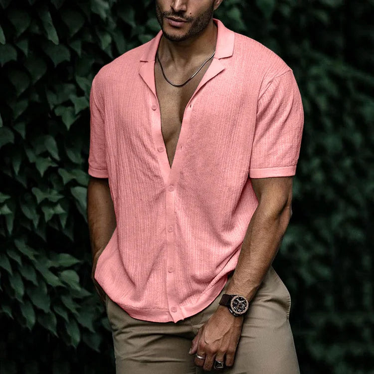 Camicia Estiva in Lino con Chiusura a Bottoni