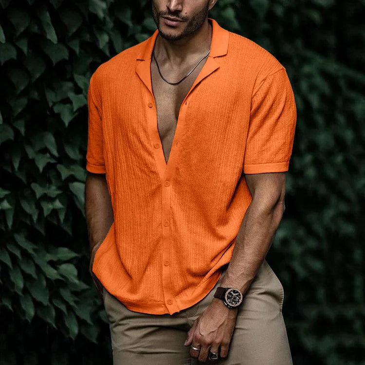 Camicia Estiva in Lino con Chiusura a Bottoni