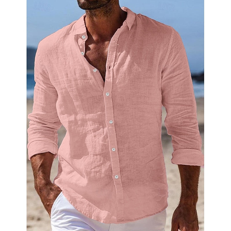 Lorenzo - Camicia Casual da Uomo in Lino