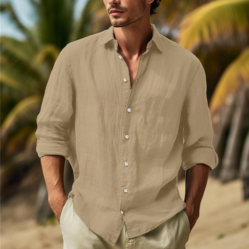 Camicia Lino Uomo Manica Lunga Elegante