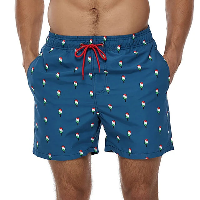 Short da bagno da uomo doppio con fantasia mimetica e asciugatura rapida