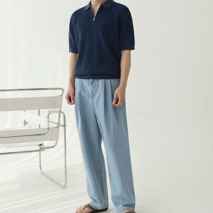 Polo Uomo Elegante con Zip Moderna