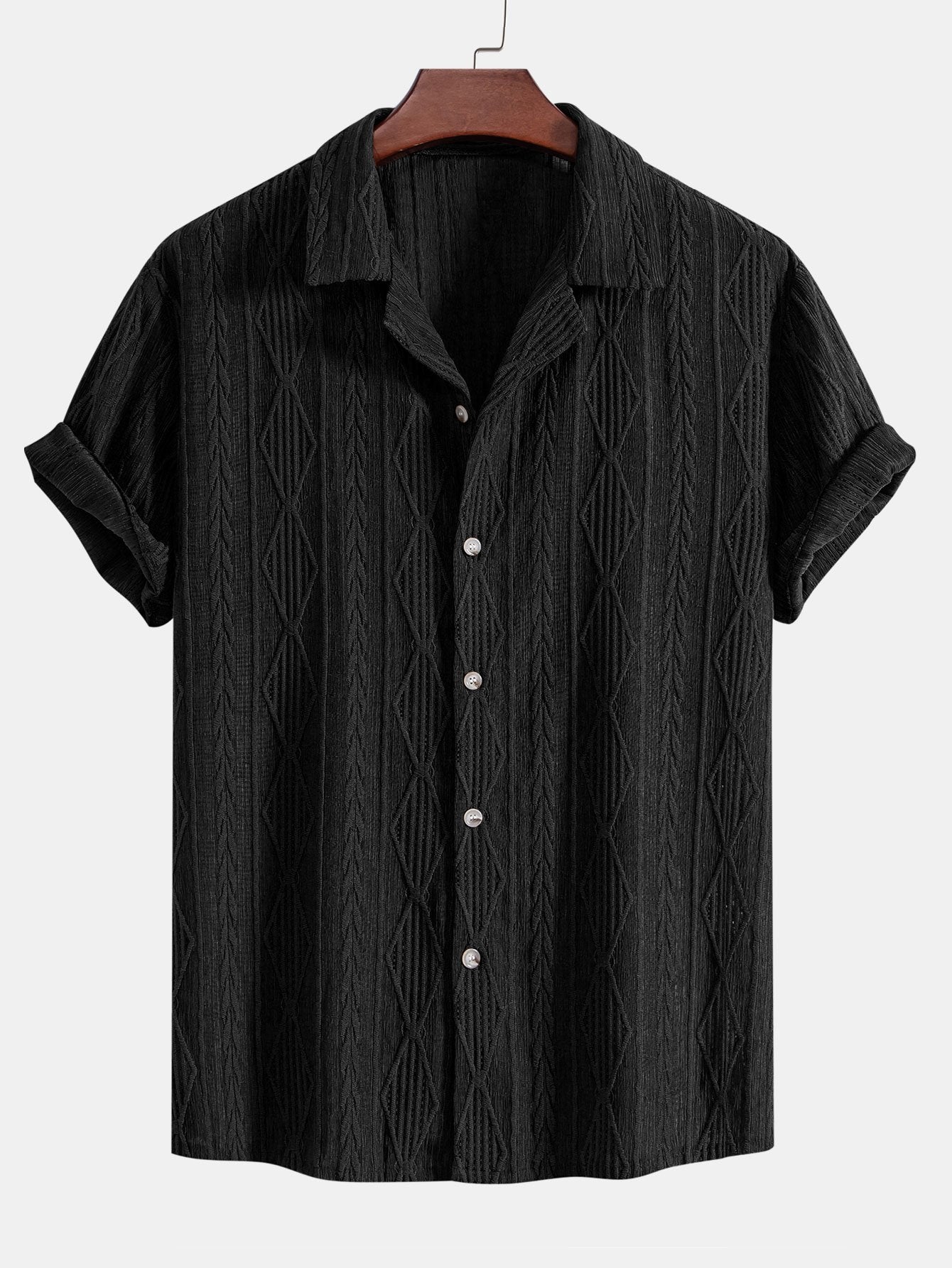 Camicia Casual con Tessuto Jacquard