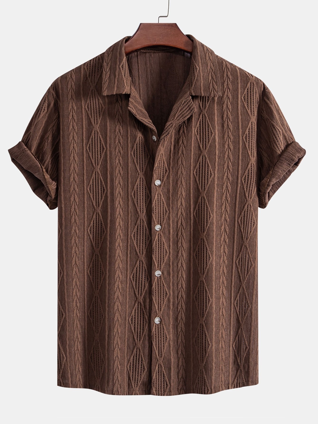 Camicia Casual con Tessuto Jacquard
