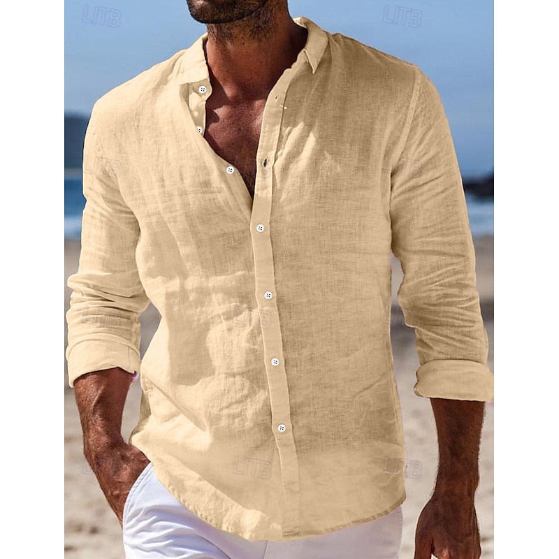 Lorenzo - Camicia Casual da Uomo in Lino