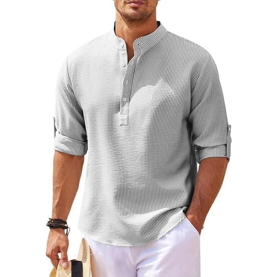 Camicia in Lino Uomo Vestibilità Comoda