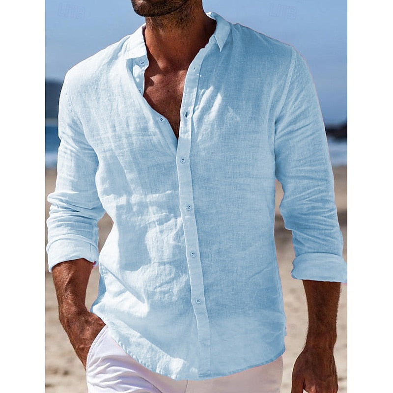 Lorenzo - Camicia Casual da Uomo in Lino