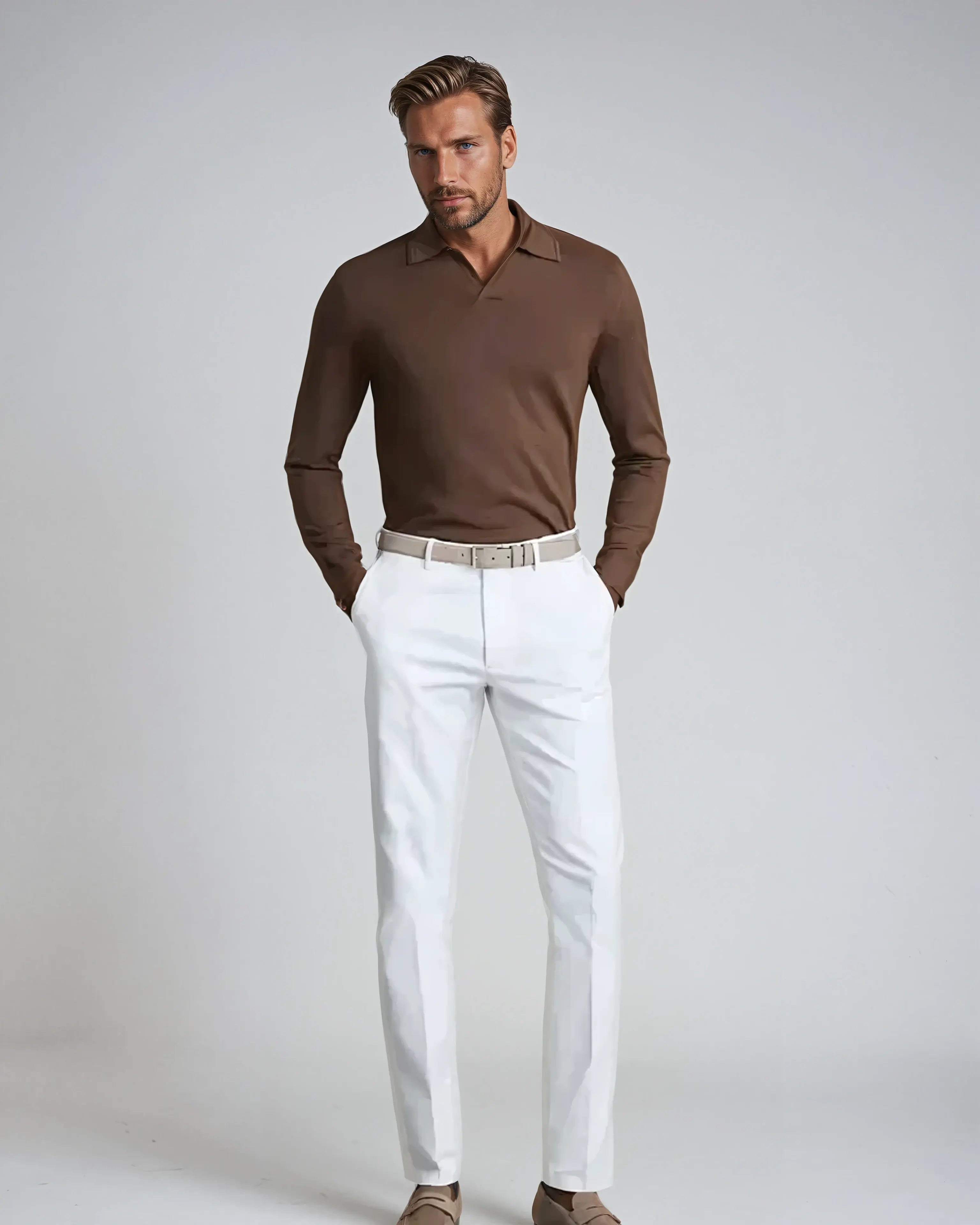Polo Elegante a Maniche Lunghe
