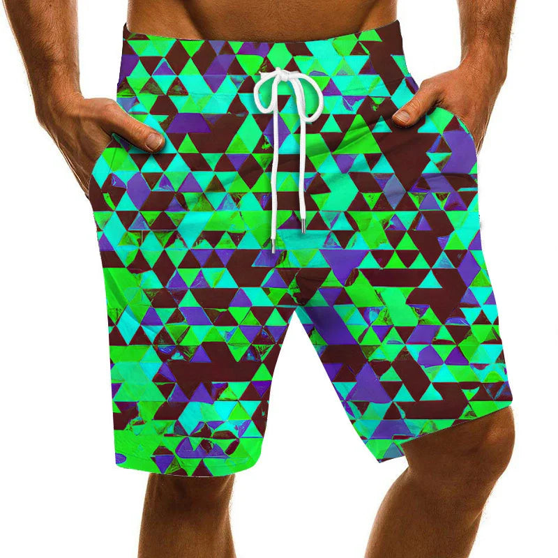 Costume da bagno uomo stampato, asciugatura rapida