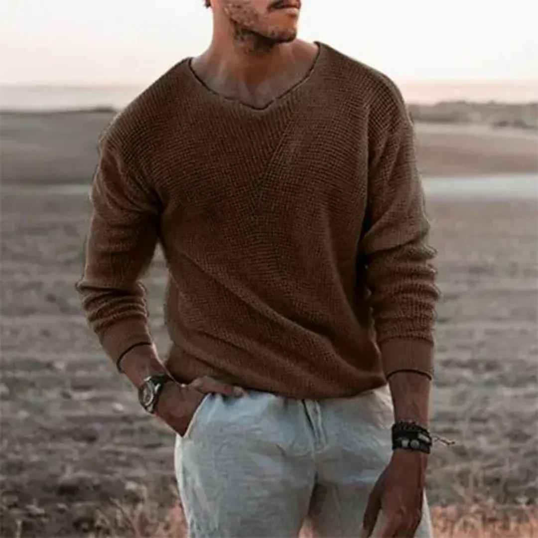 Felpa calda casual uomo in maglia