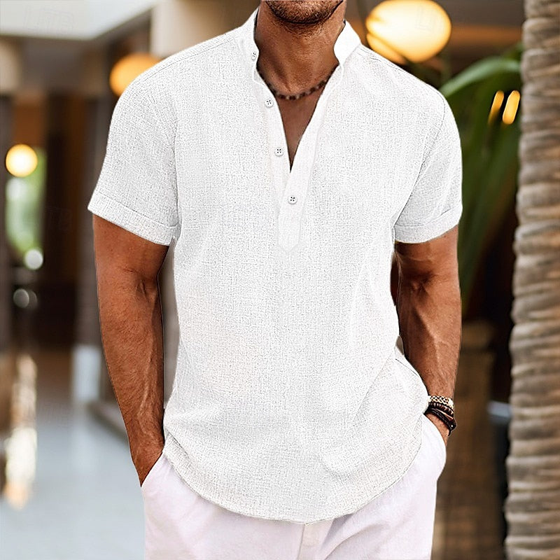 Camicia Uomo in Lino Leggera a Maniche Corte