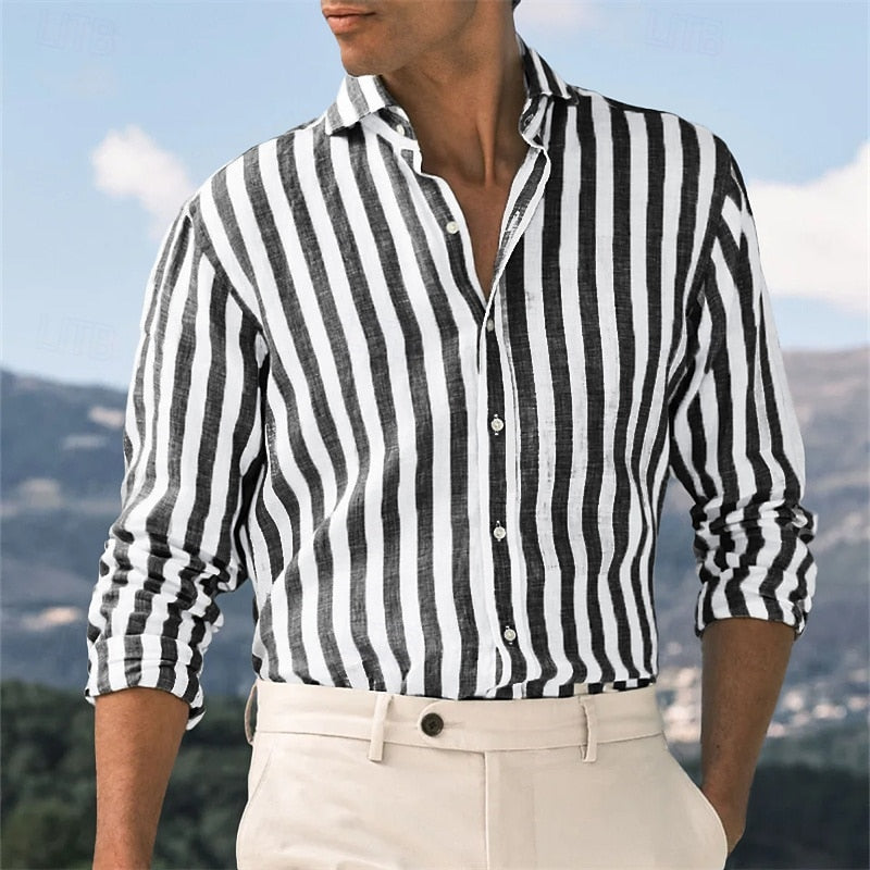 Riccardo | Camicia Classica a Maniche Lunghe a Righe