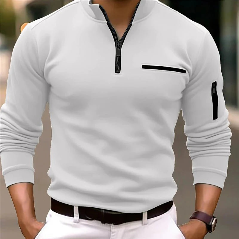 Felpa con zip elegante uomo