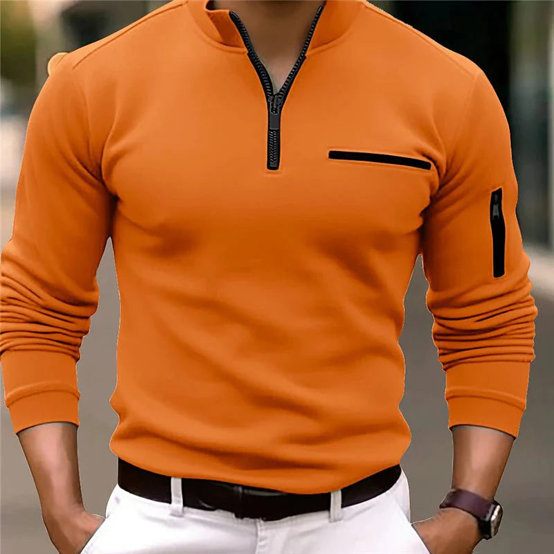 Felpa con zip elegante uomo