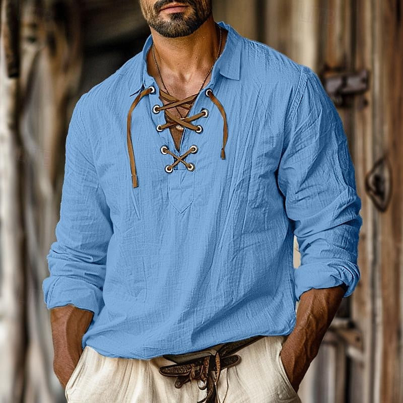 Camicia Lino Uomo Manica Lunga Elegante