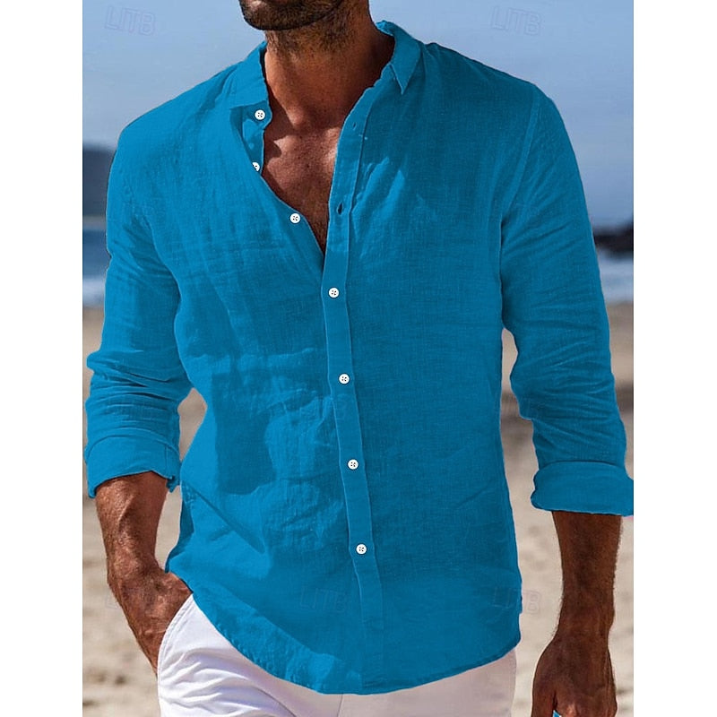 Lorenzo - Camicia Casual da Uomo in Lino