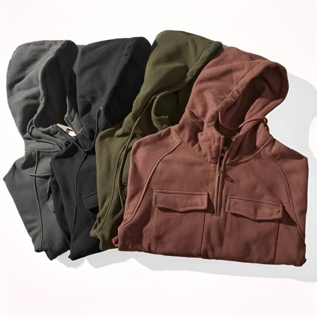 Fabio | Felpa uomo con cappuccio e zip casuale