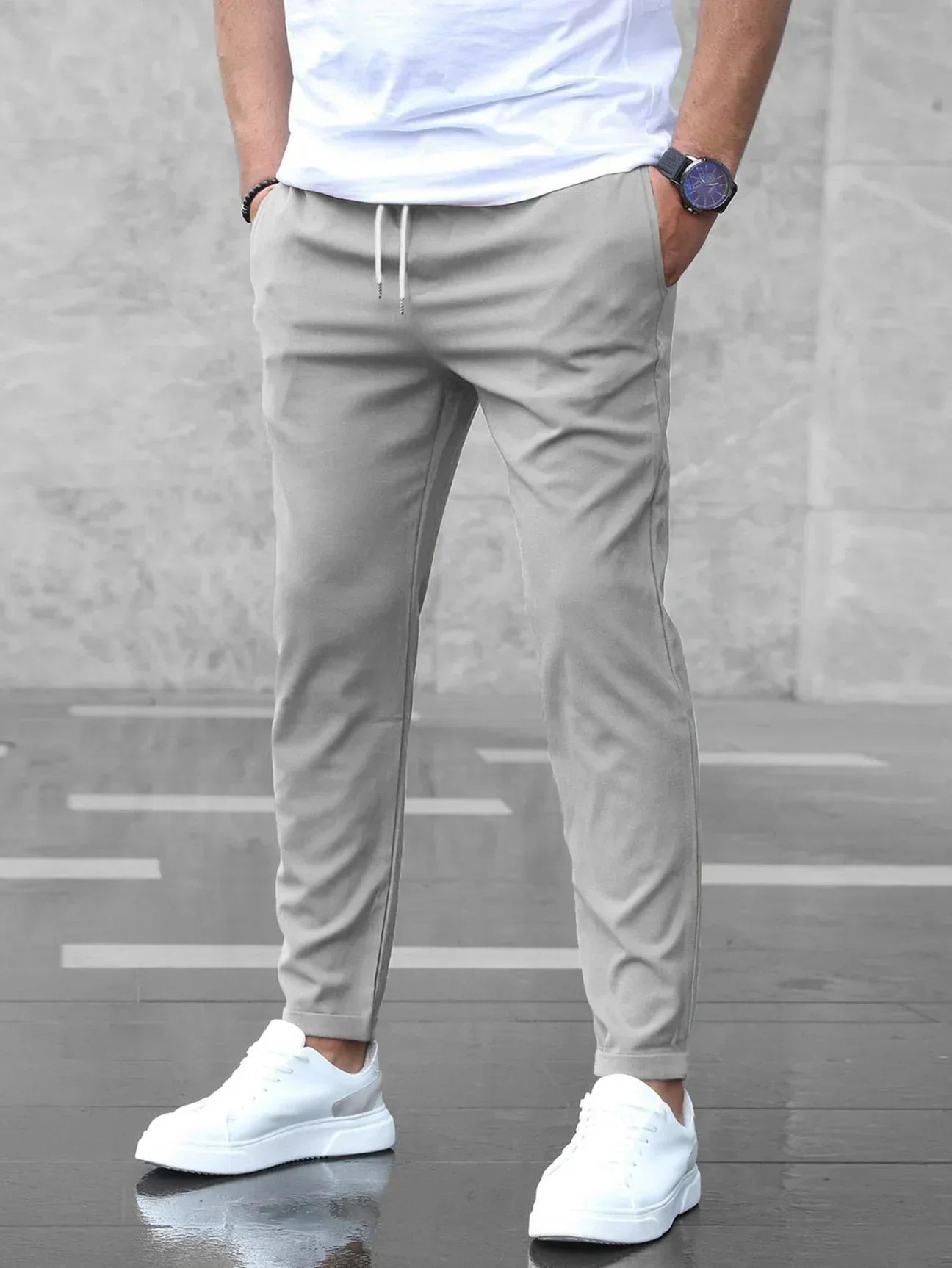 Pantaloni Eleganti in Tessuto Stretch