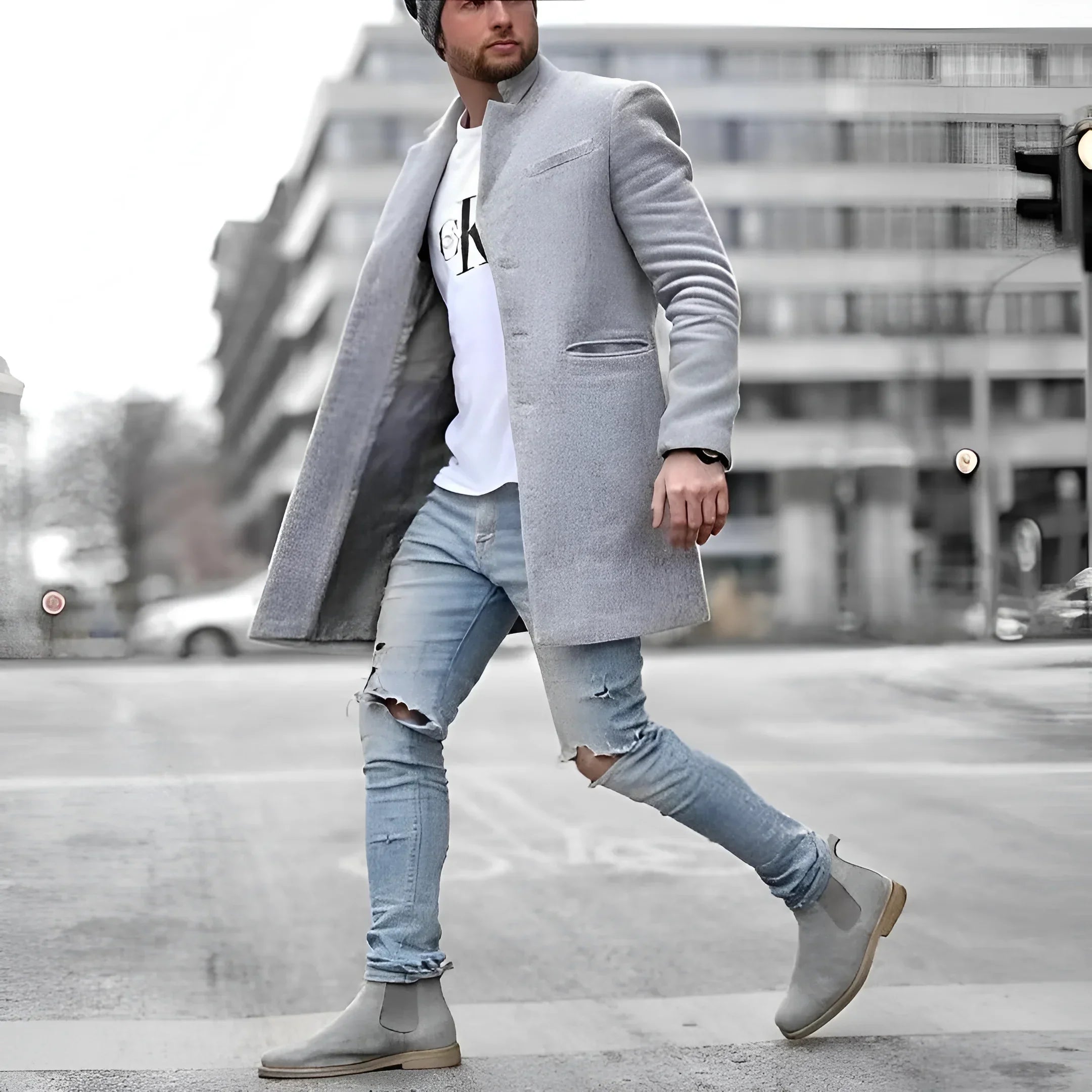 Cappotto lungo elegante in lana