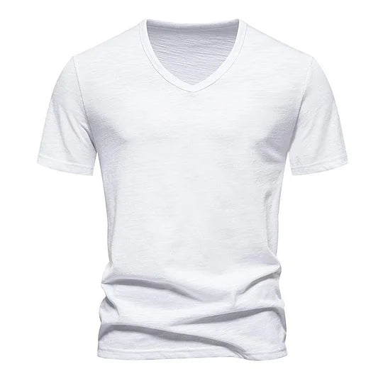 Luca - T-shirt Casual a V in Bamboo da Uomo