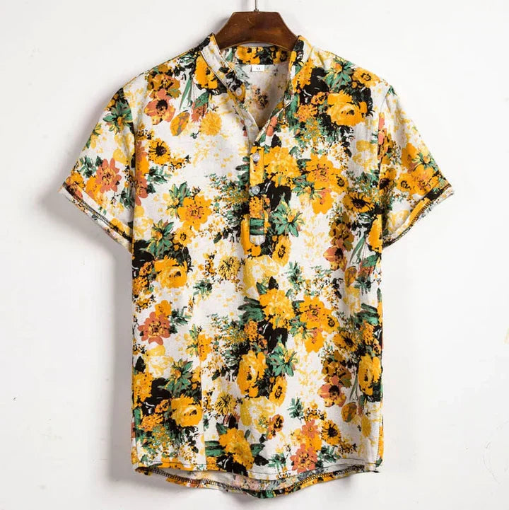 Camicia Henley Stampata Elegante