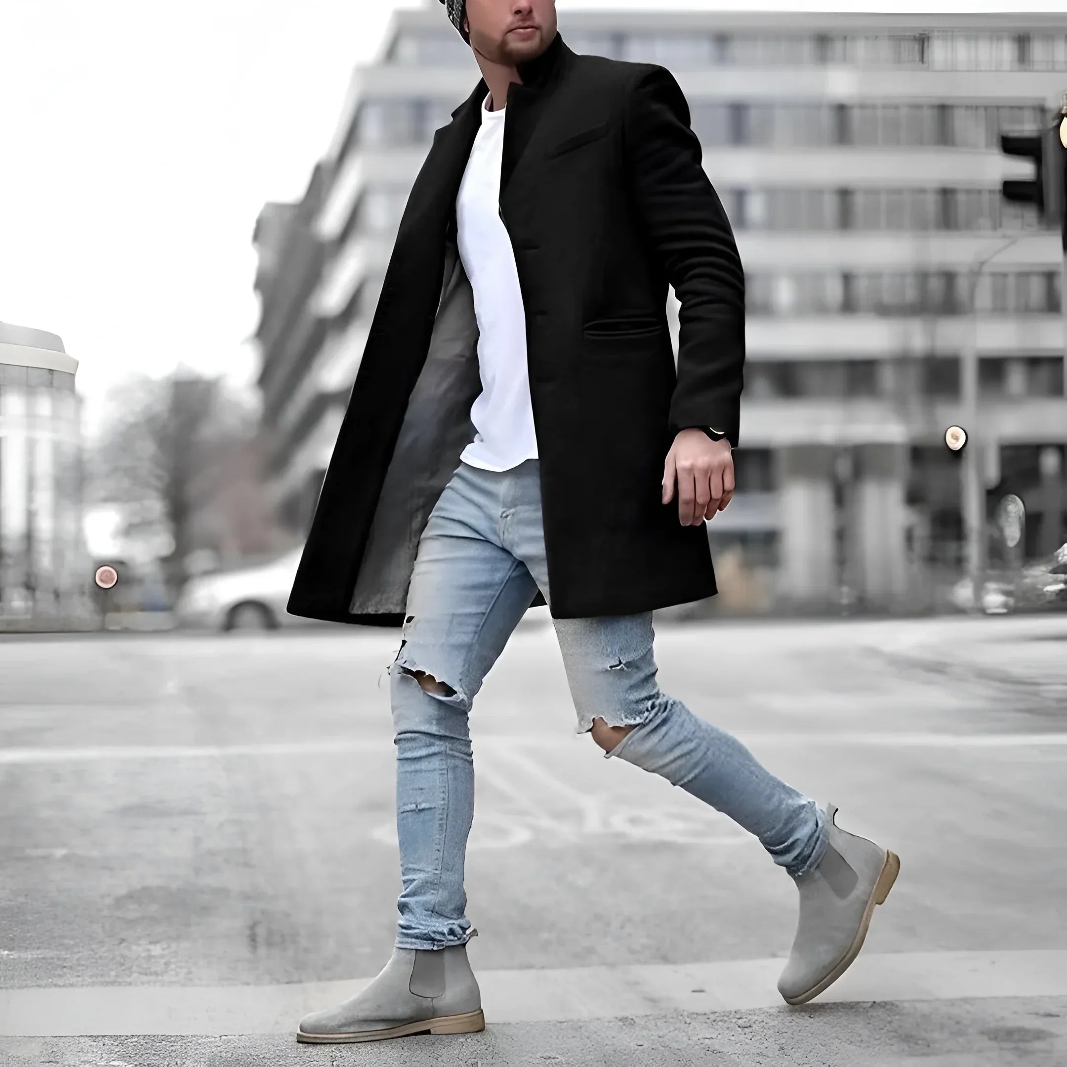 Cappotto lungo elegante in lana