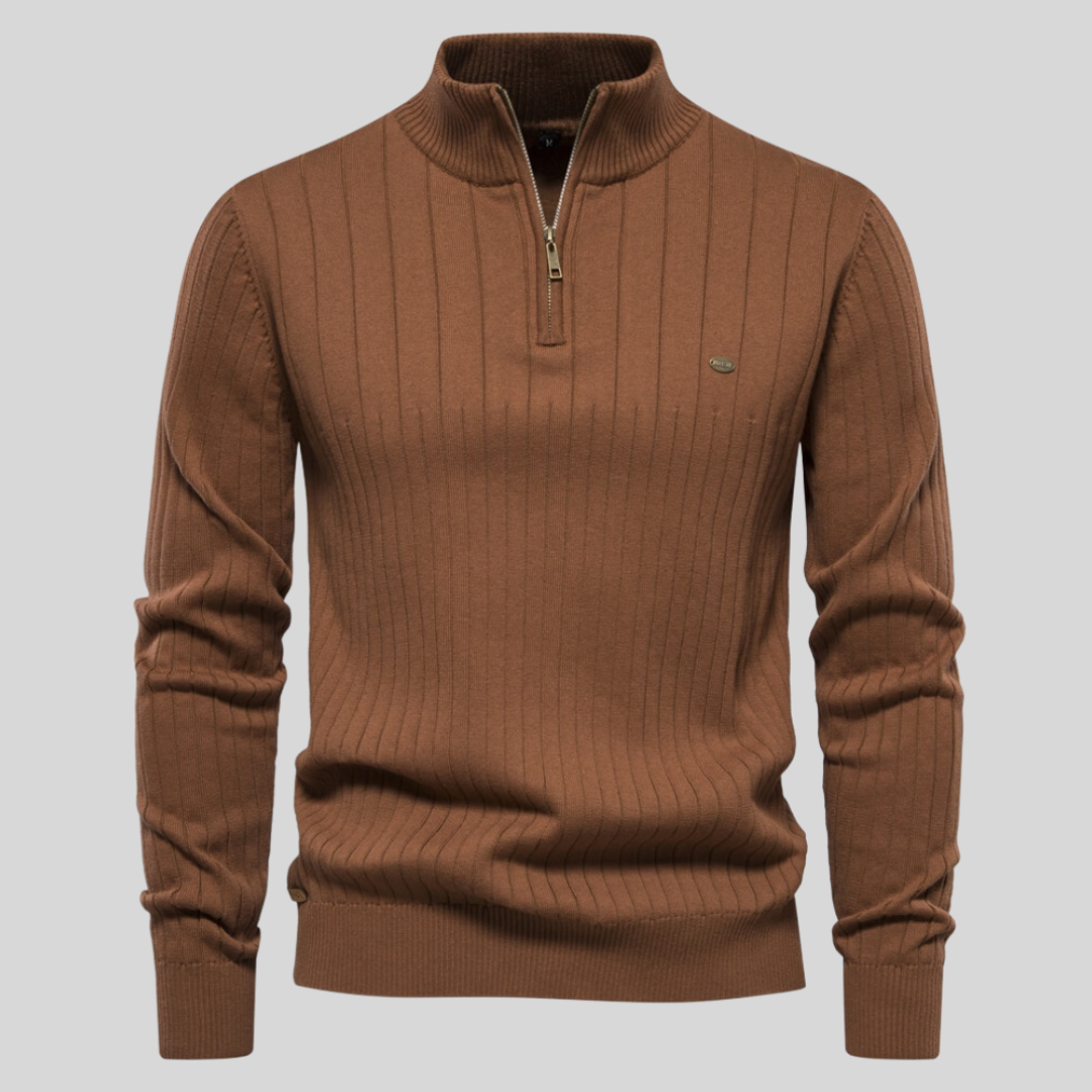 Felpa uomo con zip mezza lunghezza