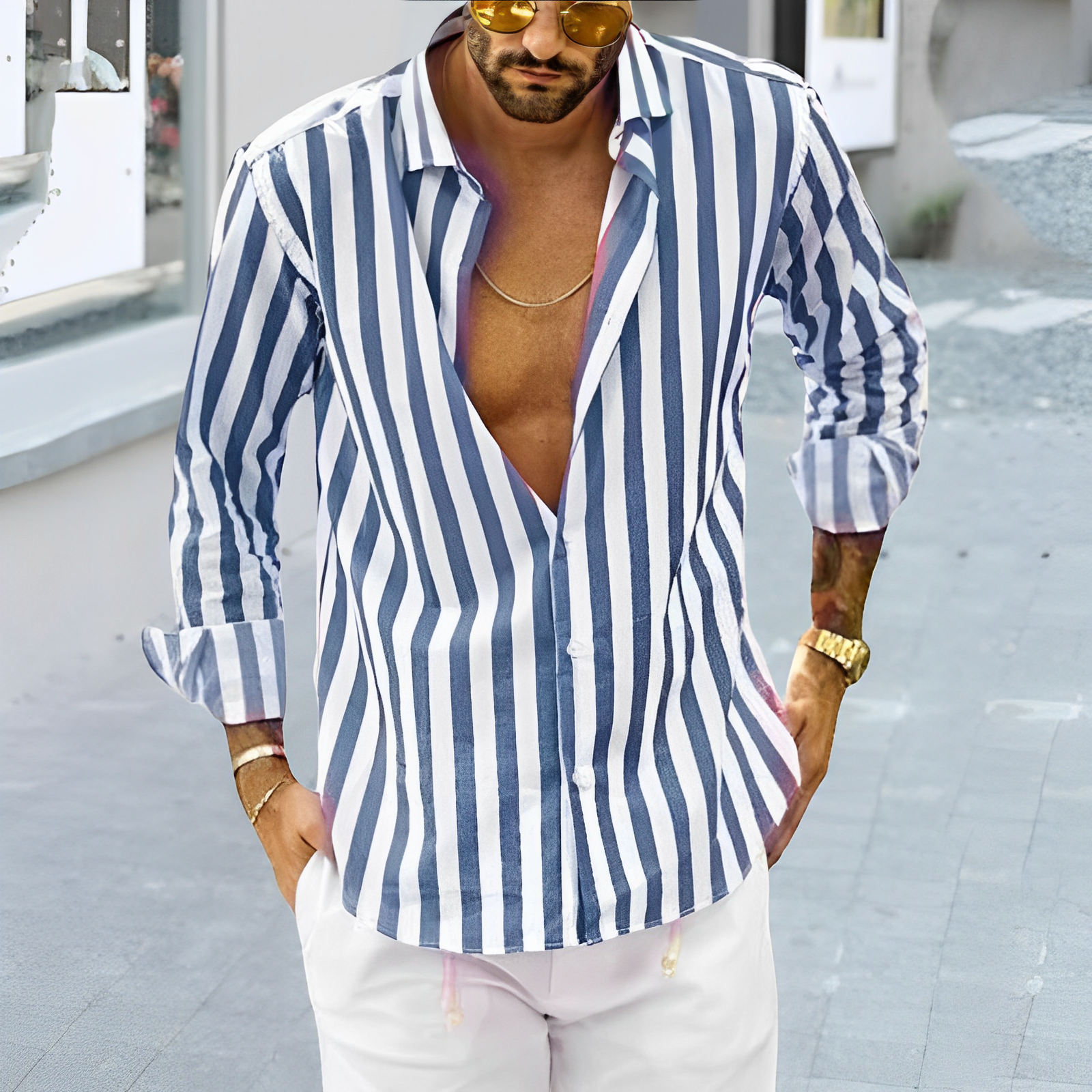Camicia Estiva a Righe Uomo