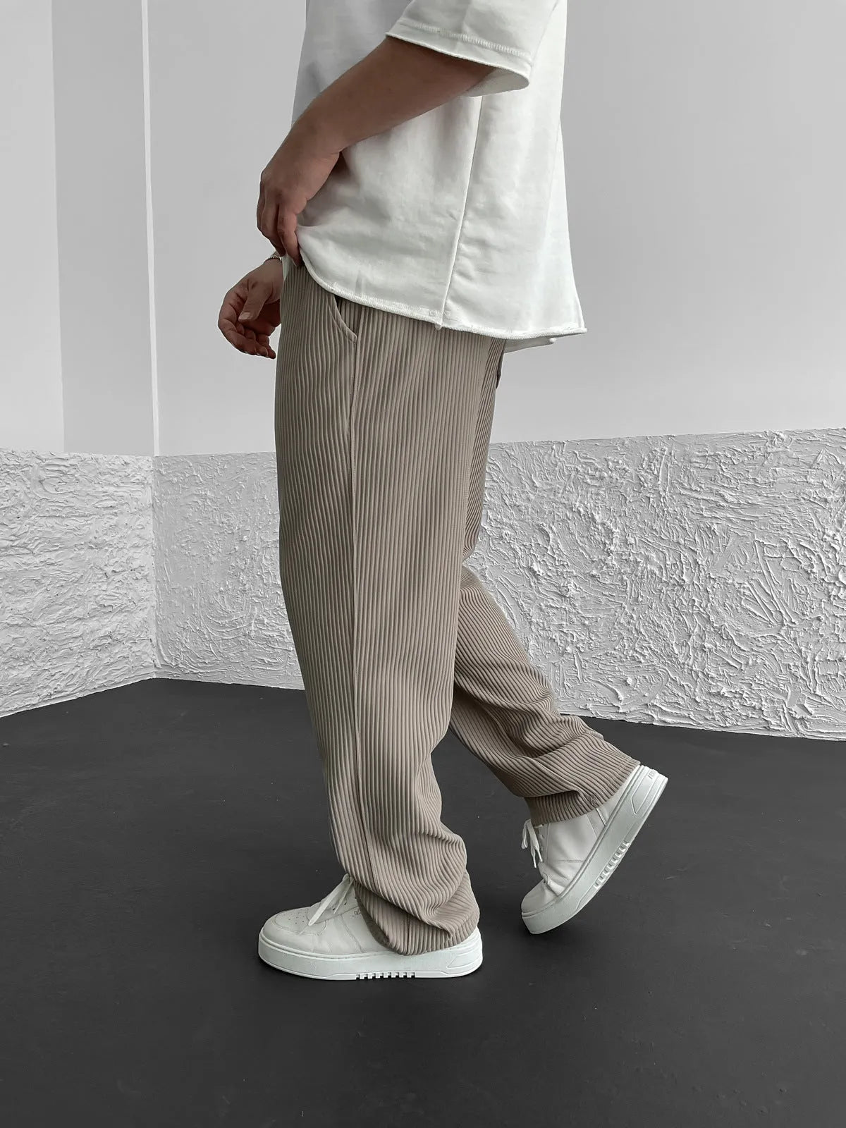 Pantaloni a Costine in Spandex Comodi