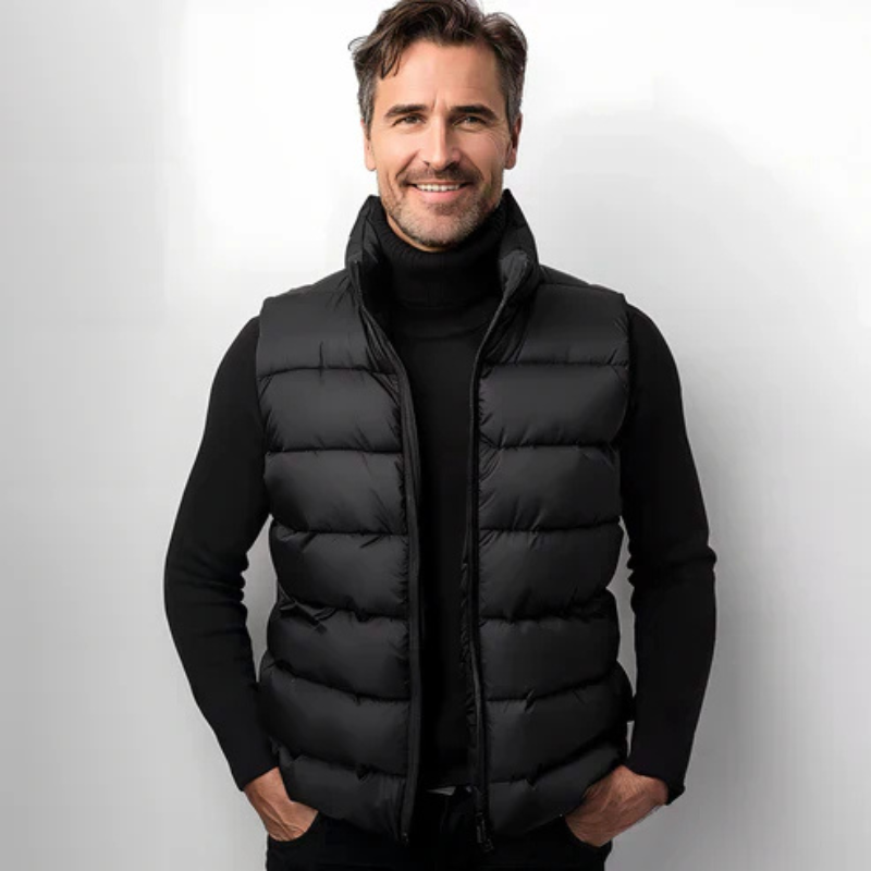 Tommaso | Gilet imbottito caldo con zip uomo