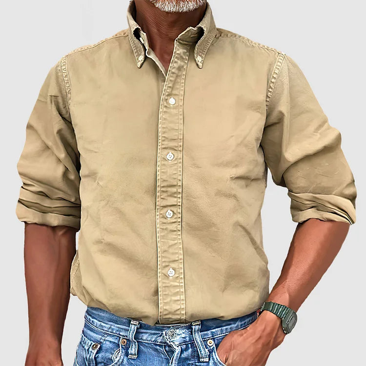 Camicia Classica in Lino a Maniche Lunghe