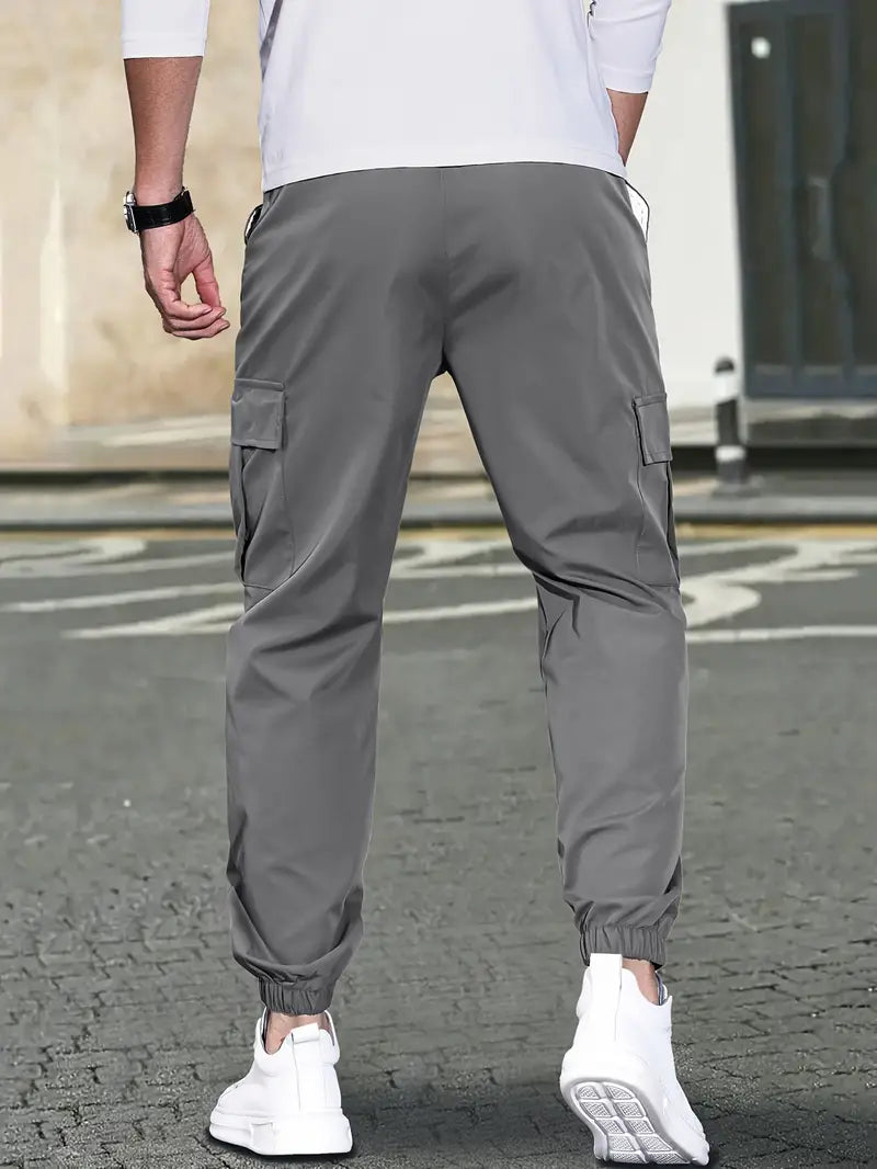 Pantaloni  Trendy in Tinta Unita con Tasche Laterali