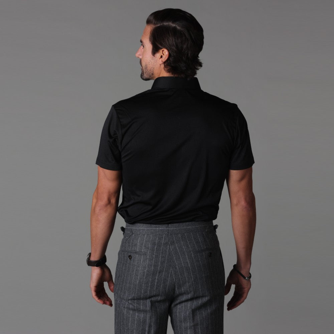 Camicia Elegante Nera Uomo Slim Fit
