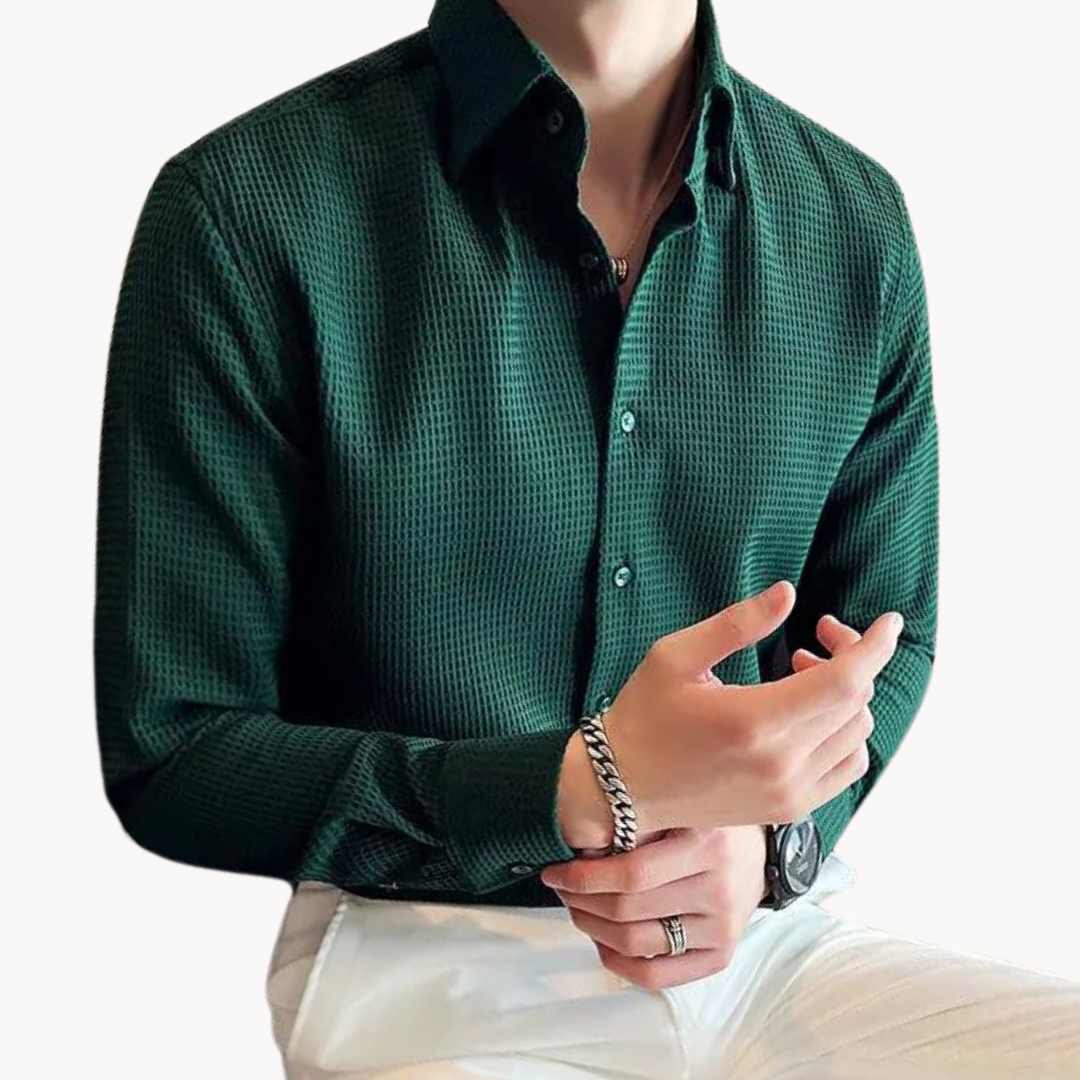 Camicia a Maniche Lunghe Fit Nido d'Ape