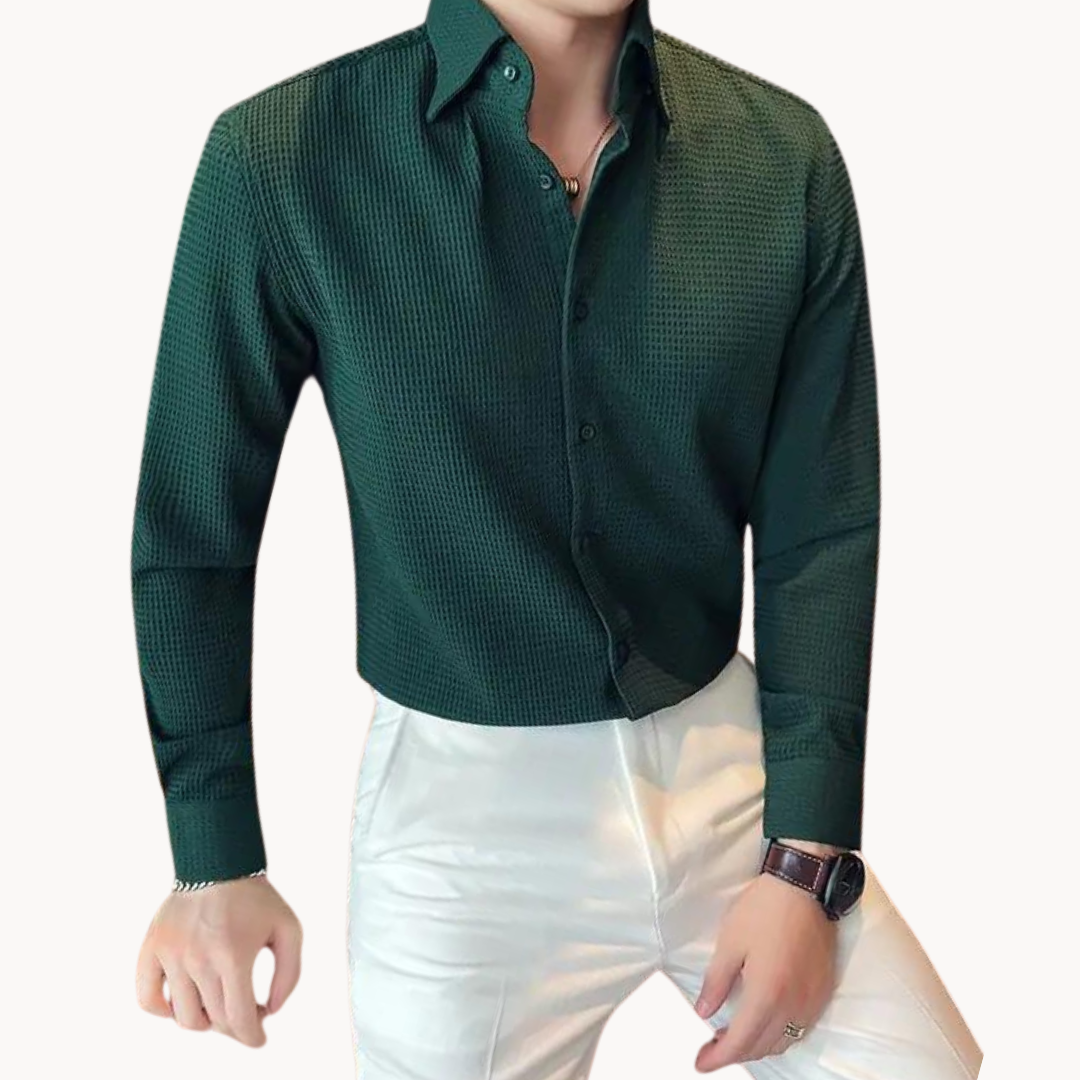 Camicia a Maniche Lunghe Fit Nido d'Ape